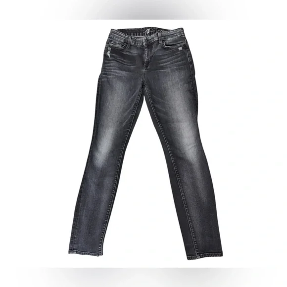 7 FOR ALL MANKIND - High Waisted Ankle Stretch Skinny Jeans Sz 28 - Picture 6 of 7